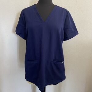 FIGS Women's‎ Casma Three Pocket Scrub Top Size Medium Navy Healthcare Medical